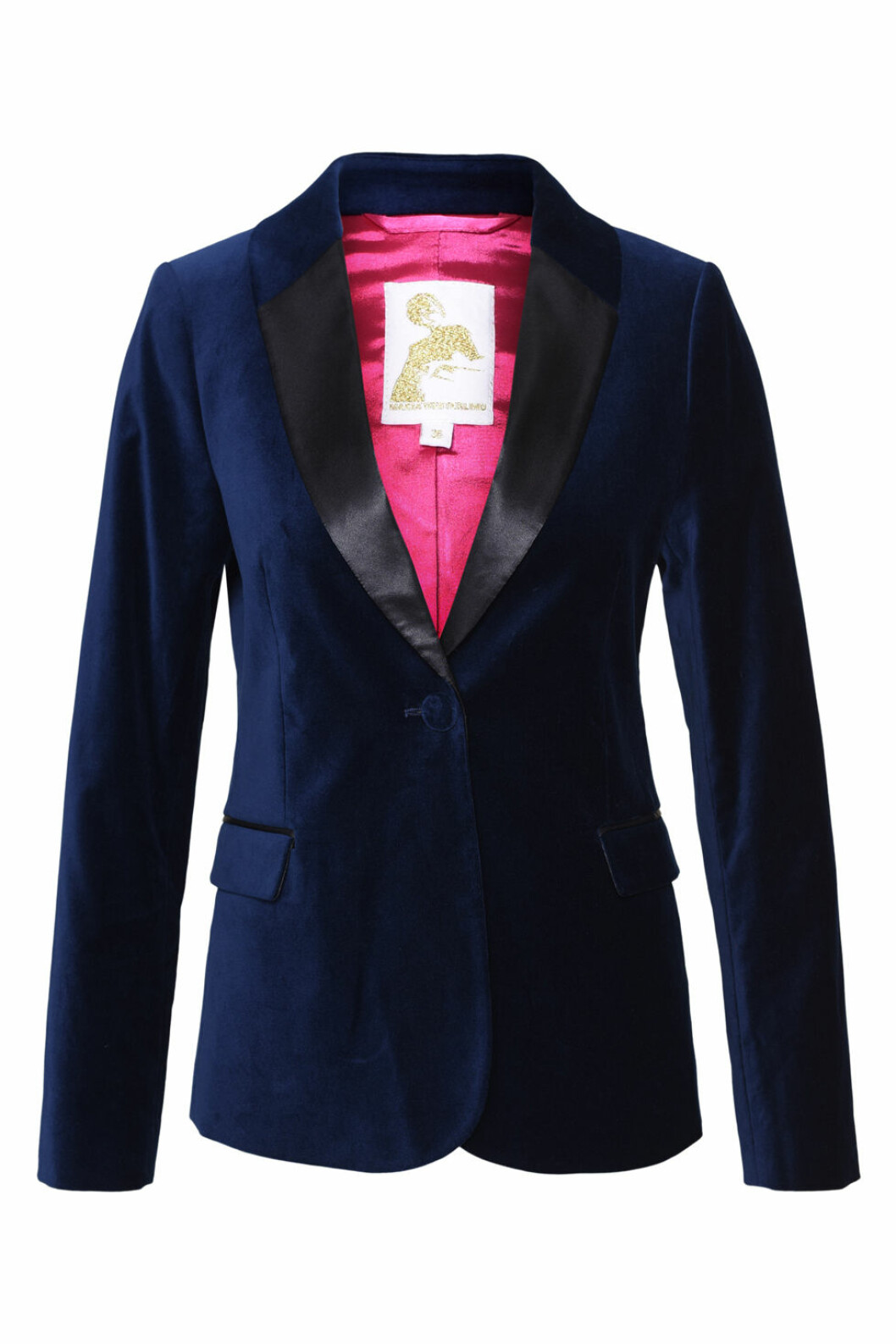 Maria Westerlind x MQ blå sammetsblazer