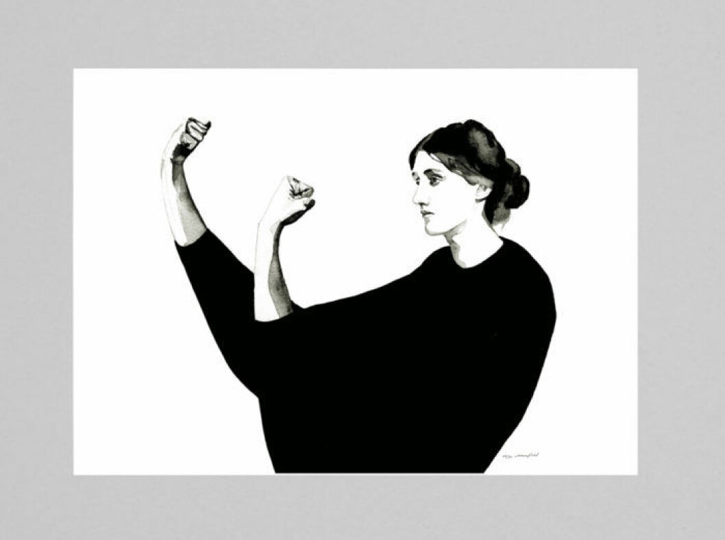 <em>Virginia Woolf</em> av Maria Pohl, signerad som ett ex av 30 gicléetryck kostar ca 1 260 kr hos masterverk.com. Virginia Woolf kvinna