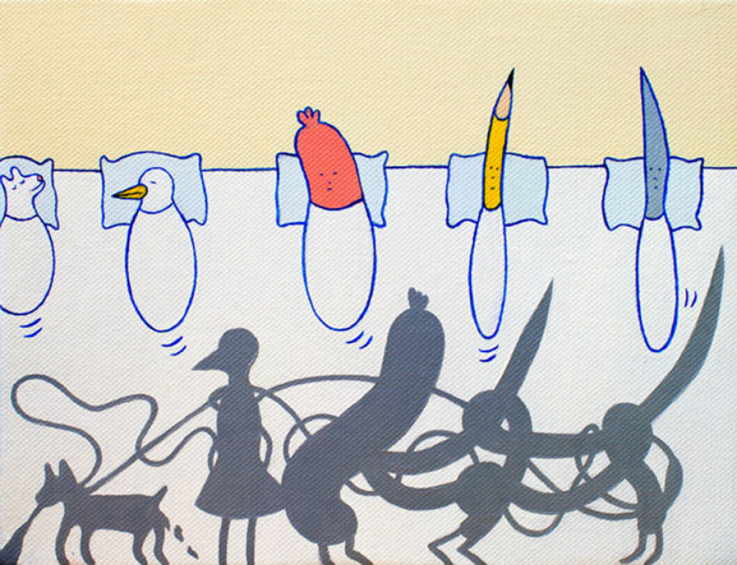 <em>Liggande figurer och skuggor</em>, Marie-Louise Ekman, 5 000 kr, Grafikens Hus. Marie-Louise_Ekman
