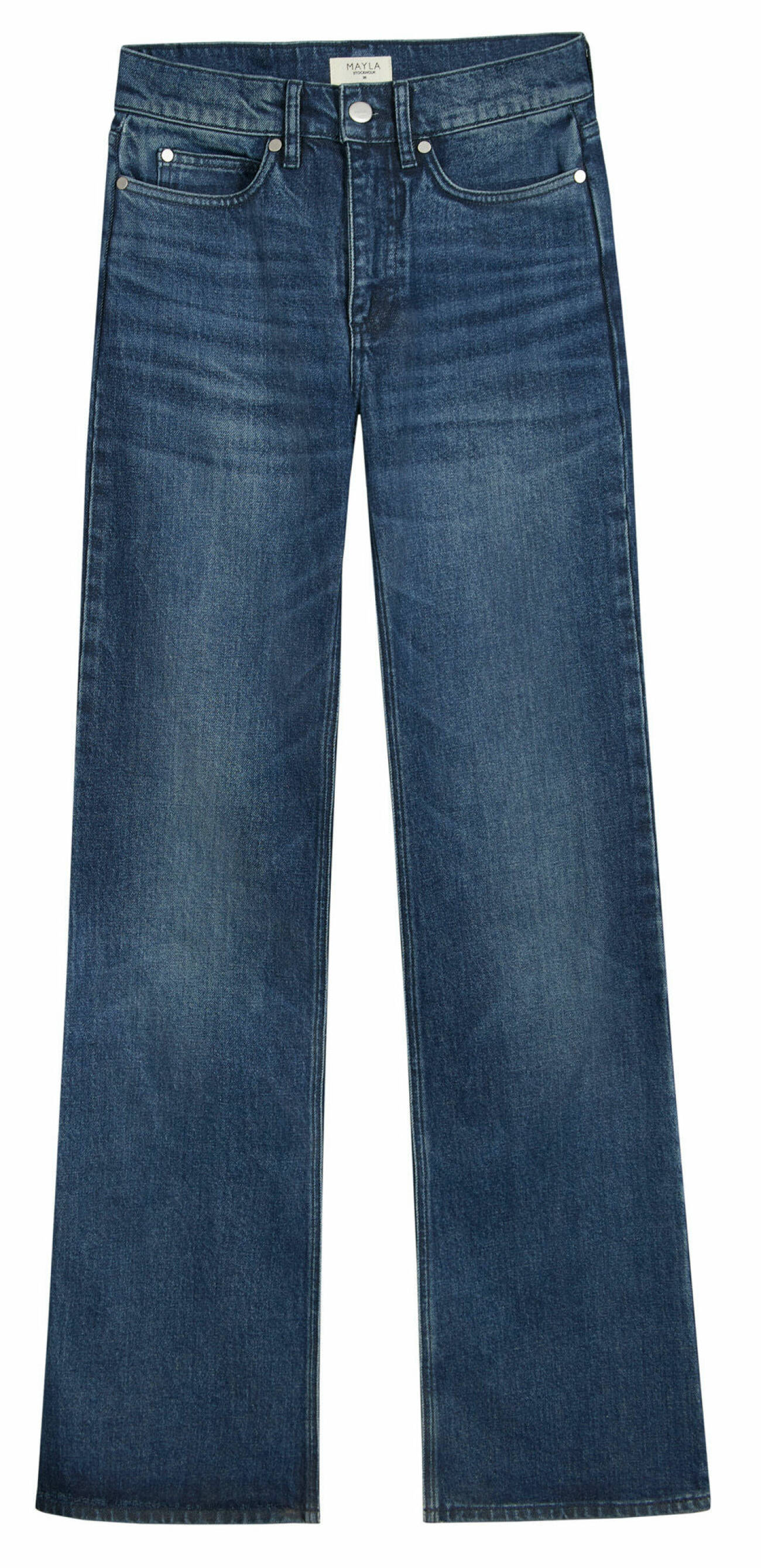 jeans från mayla i en mix av ekologisk bomull och återvunna material.