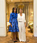 (160323) -- BUENOS AIRES, March 23, 2016 (Xinhua) -- Argentina's First Lady Juliana Awada (R) greets U.S. First Lady Michelle Obama (L) in Buenos Aires, Argentina, on March 23, 2016. U.S.President BarackObama and First Lady Michelle Obama are on a visit to Argentina on Wednesday. (Xinhua/TELAM) (ce) Xinhua News Agency / eyevine Contact eyevine for more information about using this image: T: +44 (0) 20 8709 8709 E: info@eyevine.com http://www.eyevine.com (c) Eyevine / IBL