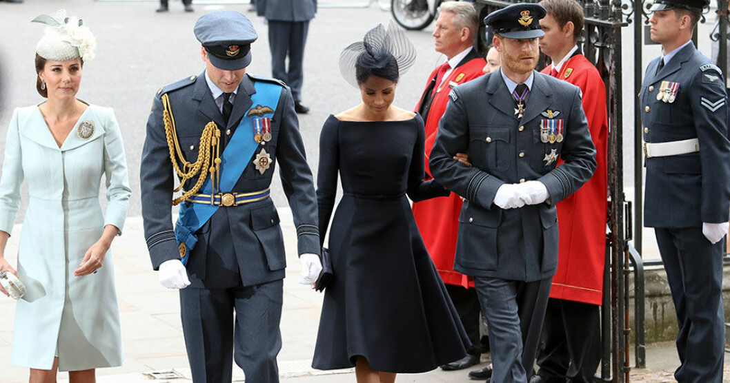 De brittiska prinsarna tillsammans med sina gemål Kate Middleton och Meghan Markle.