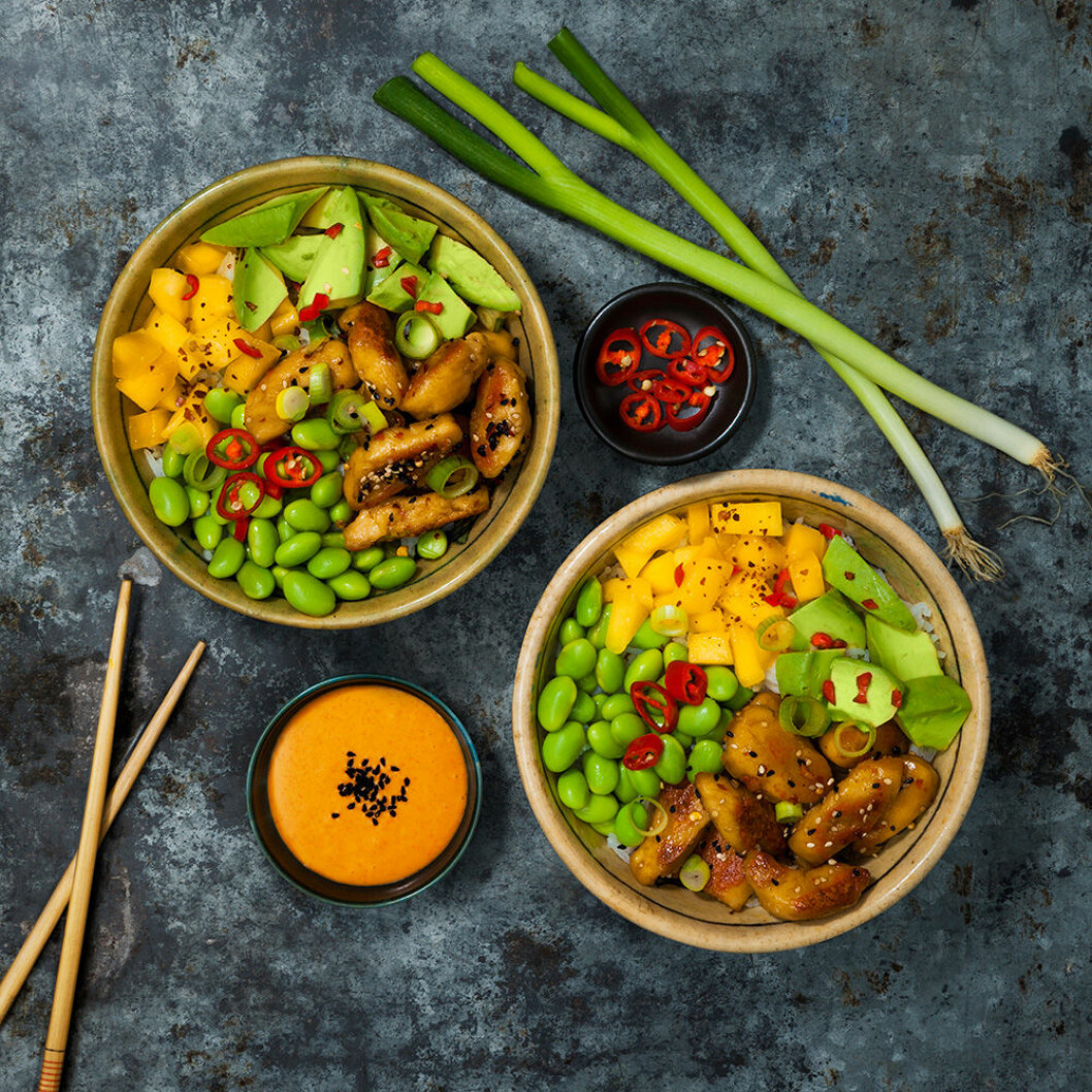 Vegetarisk poké bowl.