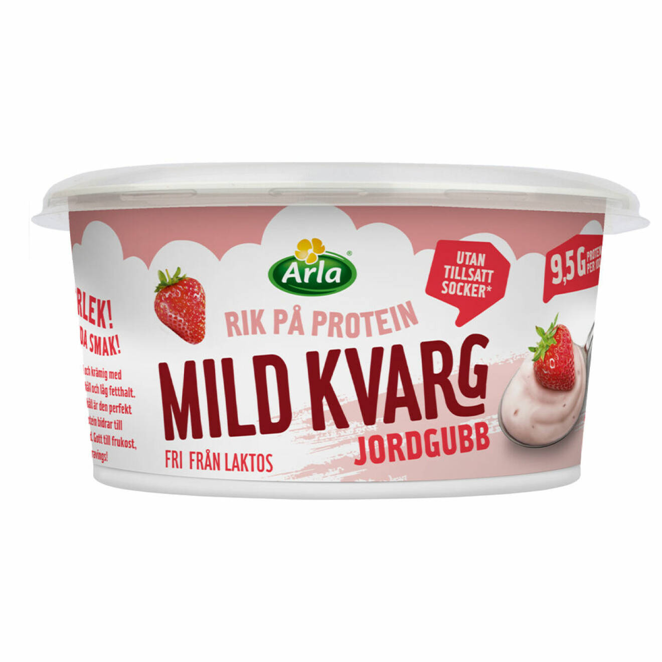 Arla Mild Kvarg 450 g vanilj och jordgubb finns i butik från vecka 36.