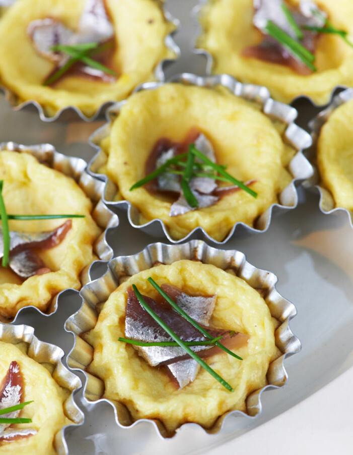 Recept på miniomelett med ansjovis