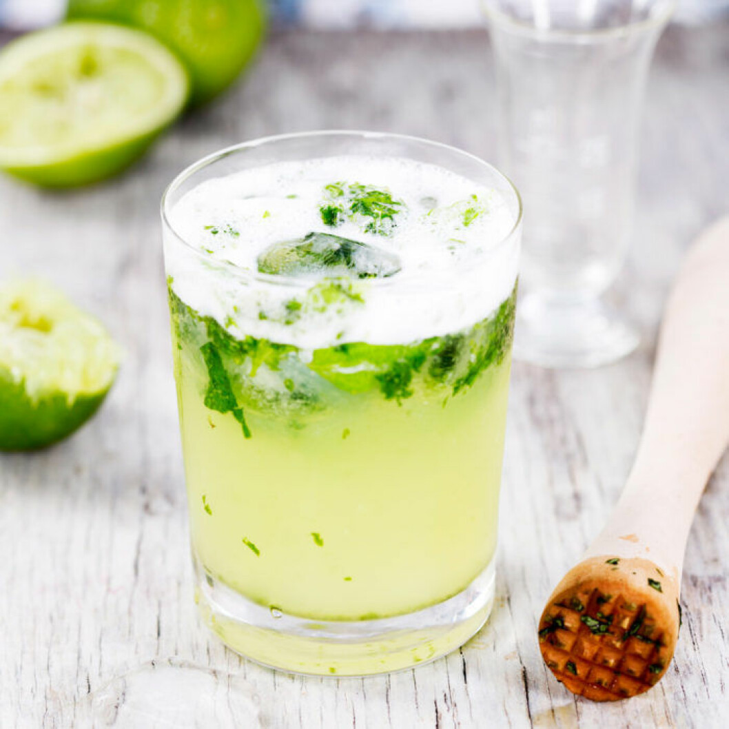 Mint Fizz med gin, myna och lime