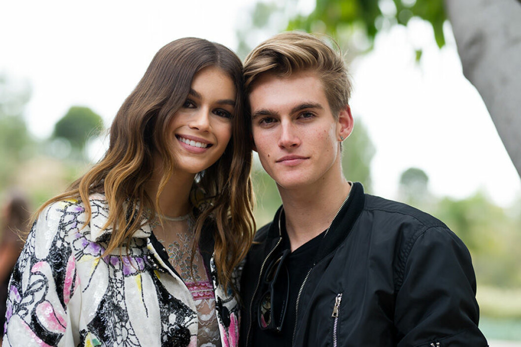 Kaia Gerber med brorsan Presley Walker Gerber.