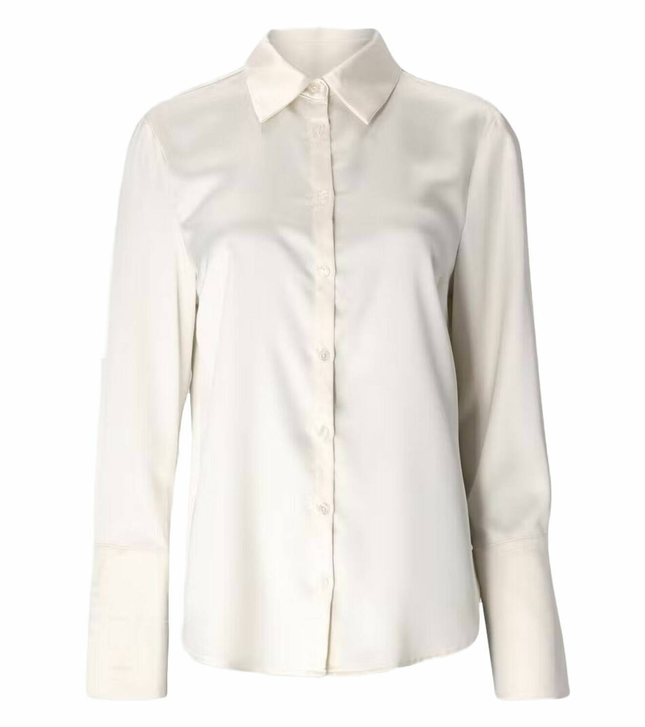 vit satinskjorta från gina tricot