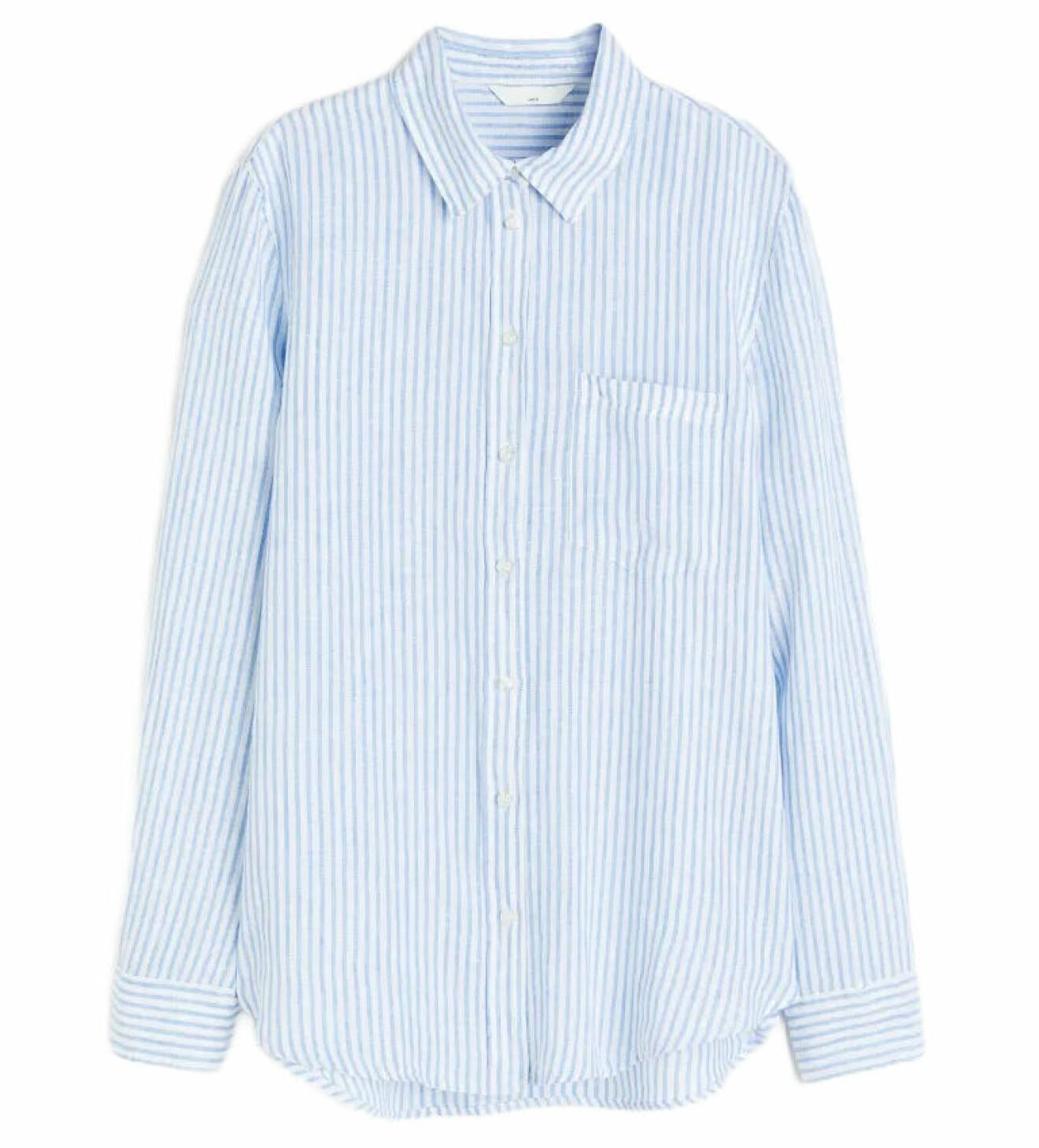 blå vit randig linneskjorta