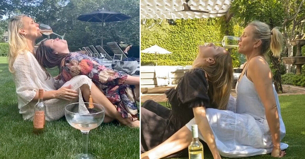 Molly Sims (t.v) vs Cameron Diaz (t.h) i vinutmaningen! molly sims och cameron diaz i vinutmaning