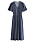 mörkblå mönstrad V-ringad klänning med knappar till sommaren 2021