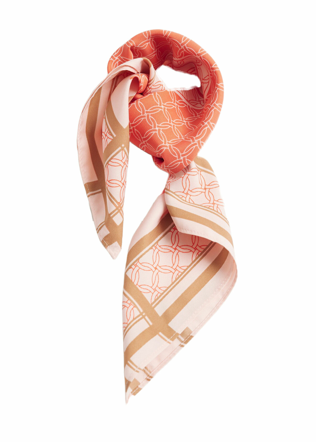 mönstrad scarf i rosa toner