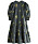 mörkgrön blommig a-linjeformad klänning