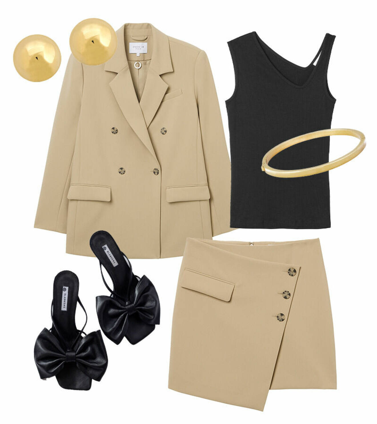 MQ höstmode trender stylingtips beige kostym blazer set minikjol