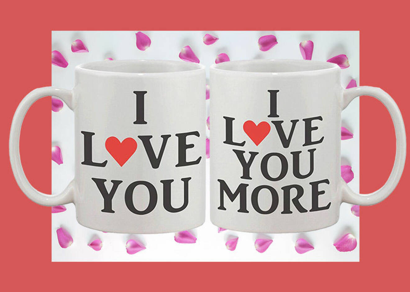 Köp inte matchande kaffemuggar med texten " I LOVE YOU"