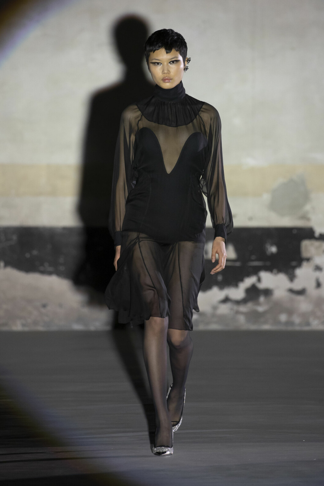 Dior AW21. Transparent svart klänning