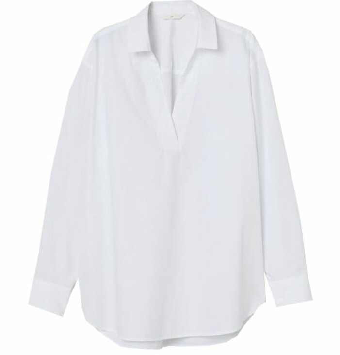 vit blus med krage