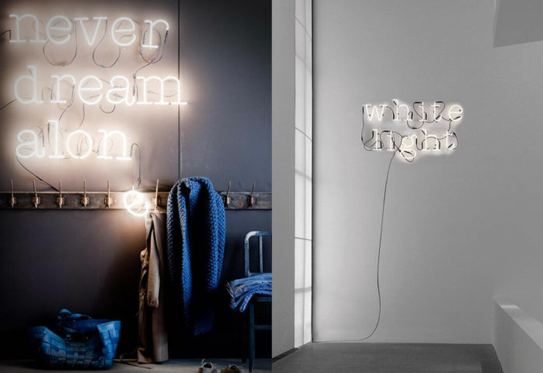 Neonlampa med text