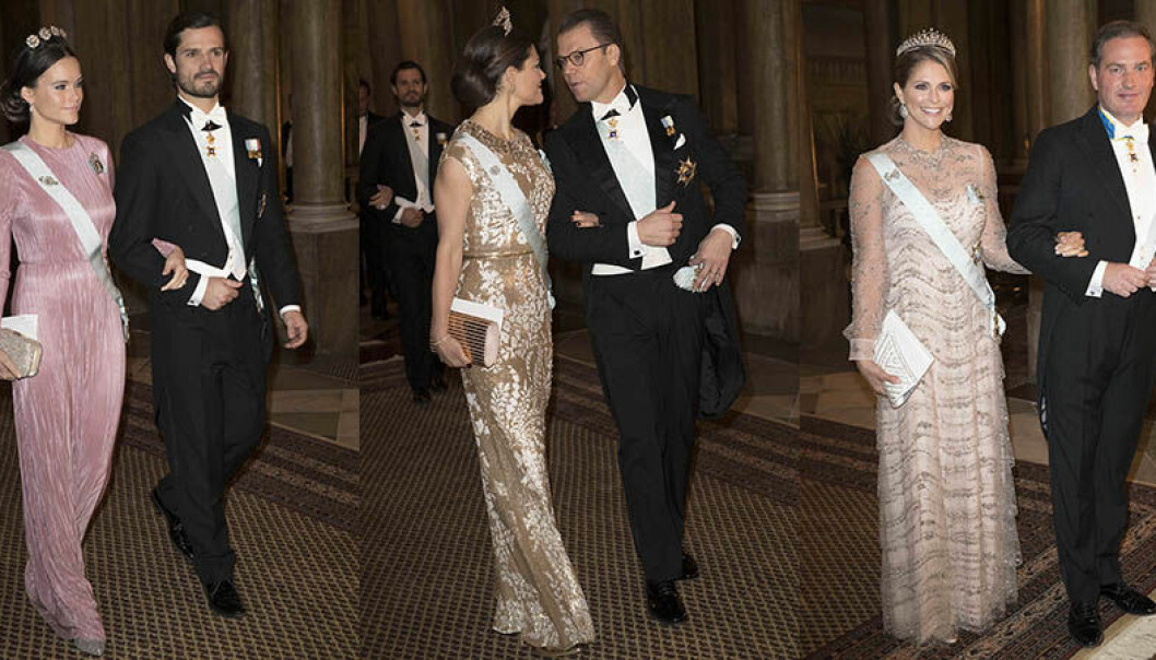 Prinsessornas klänningar på Kungens Nobelmiddag