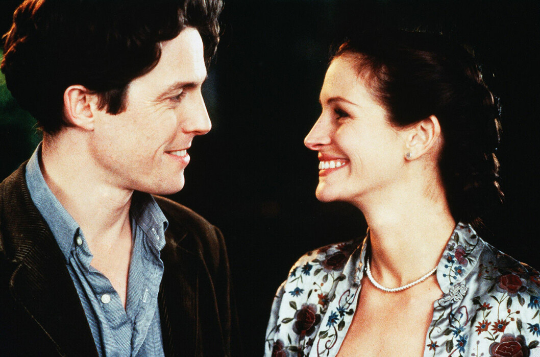 En bild på Hugh Grant och Julia Roberts i filmen Notting Hill. 