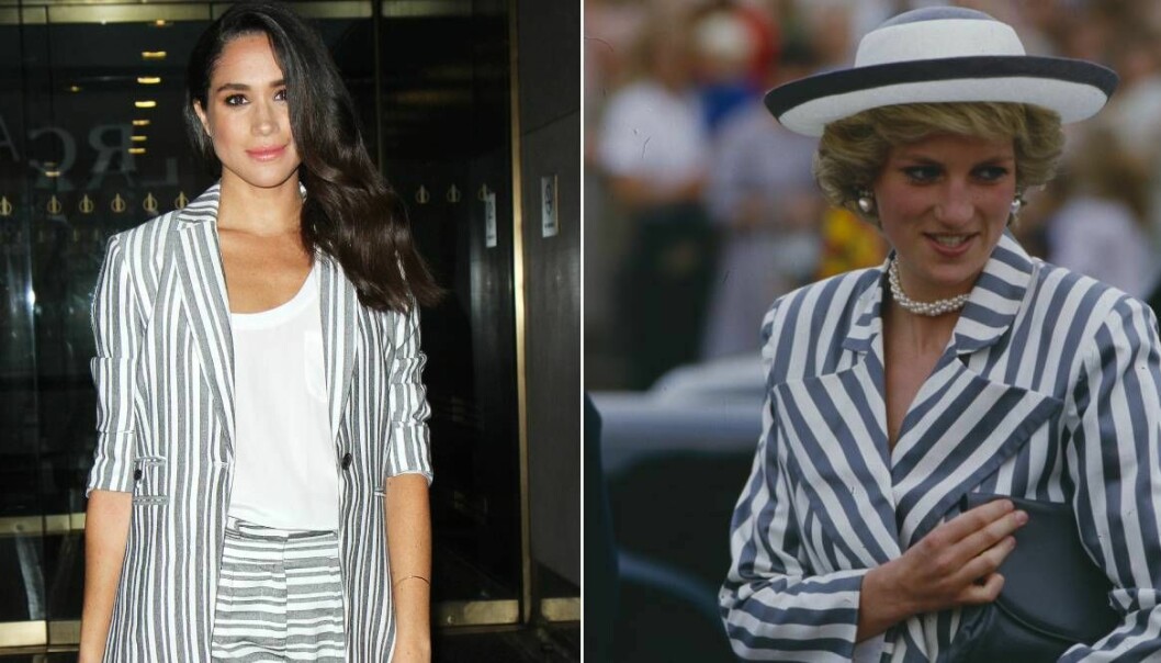 Meghan Markle och Diana i randigt