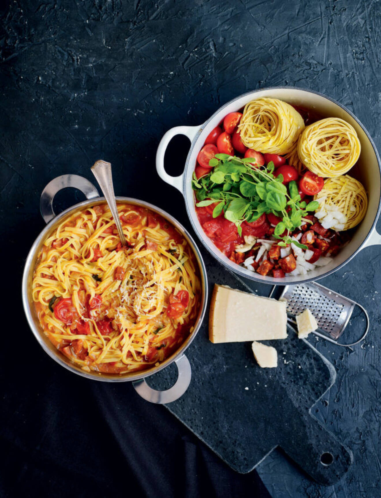 H stig One Pot pasta Med Tomater Och Chorizo ELLE h-stig-one-pot-pasta-med-tomater-och-chorizo-elle