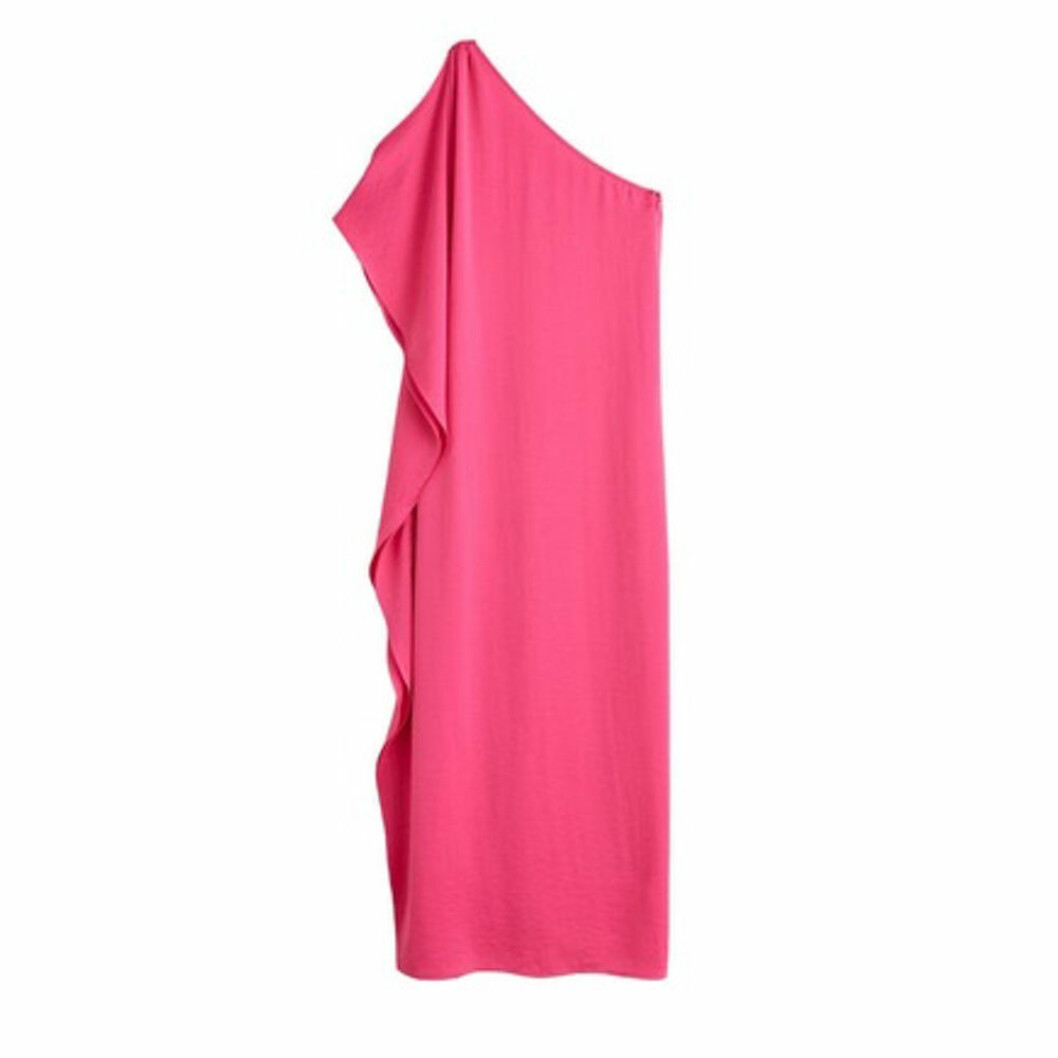 Rosa one shoulder-klänning