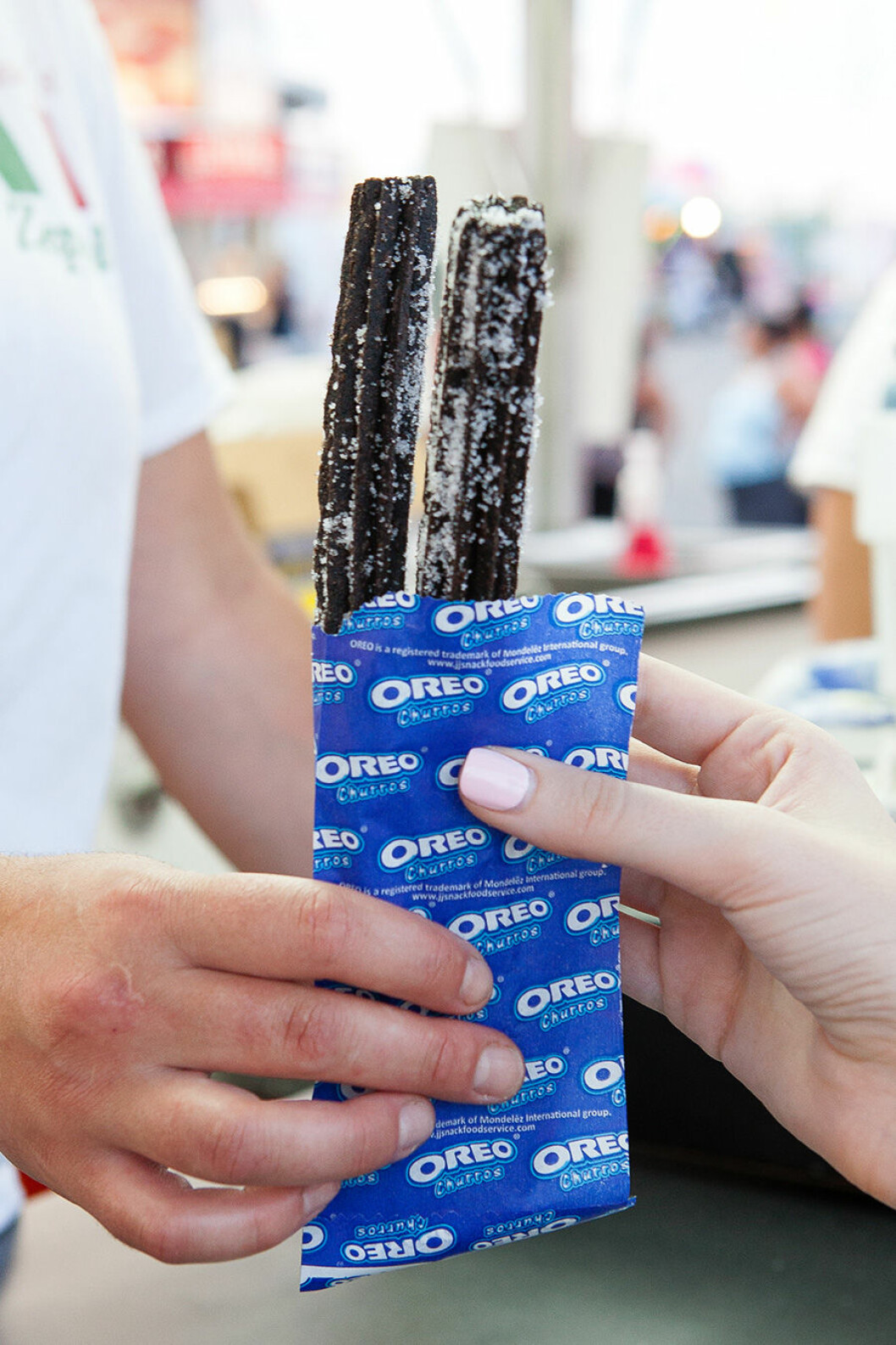 Oreo Churros, som de serveras när man köper dem ute. Oreo Churros, som de serveras när man köper dem ute.