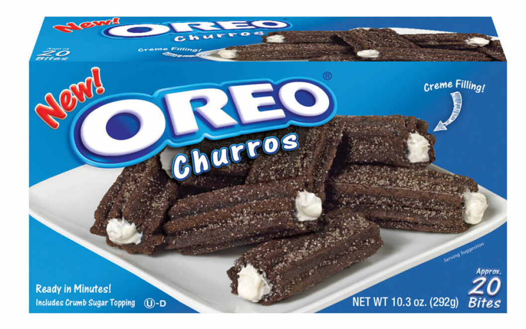 En förpackning med Oreo Churros innehåller 20 bitar. En förpackning med Oreo Churros innehåller 20 bitar.
