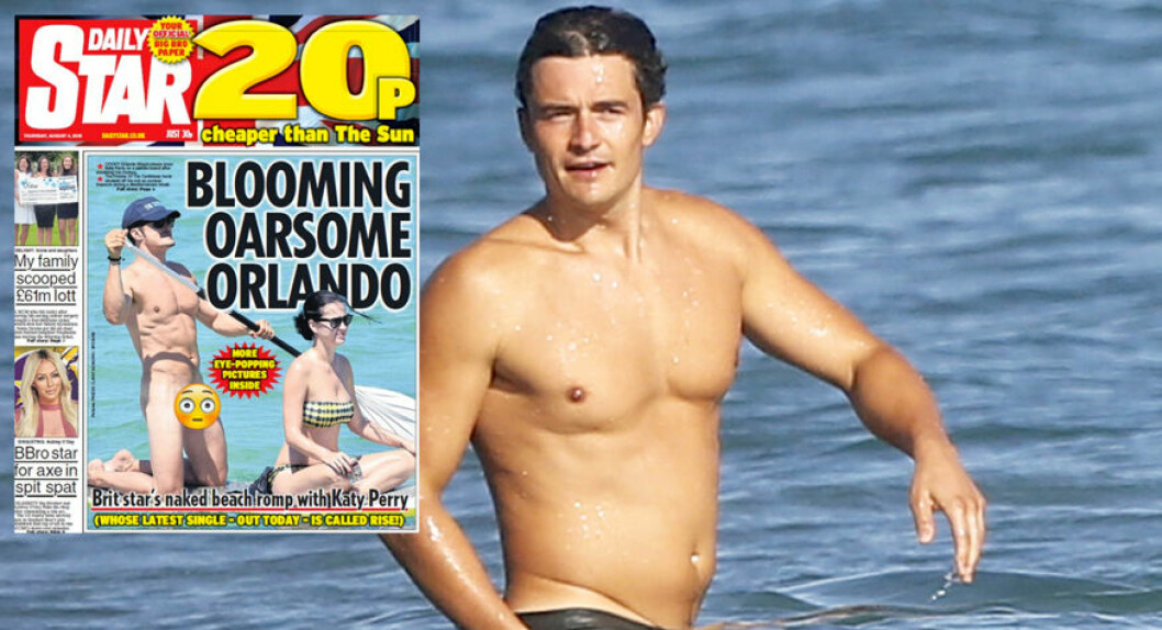 Orlando Bloom paddlar naken tillsammans med Katy Perry