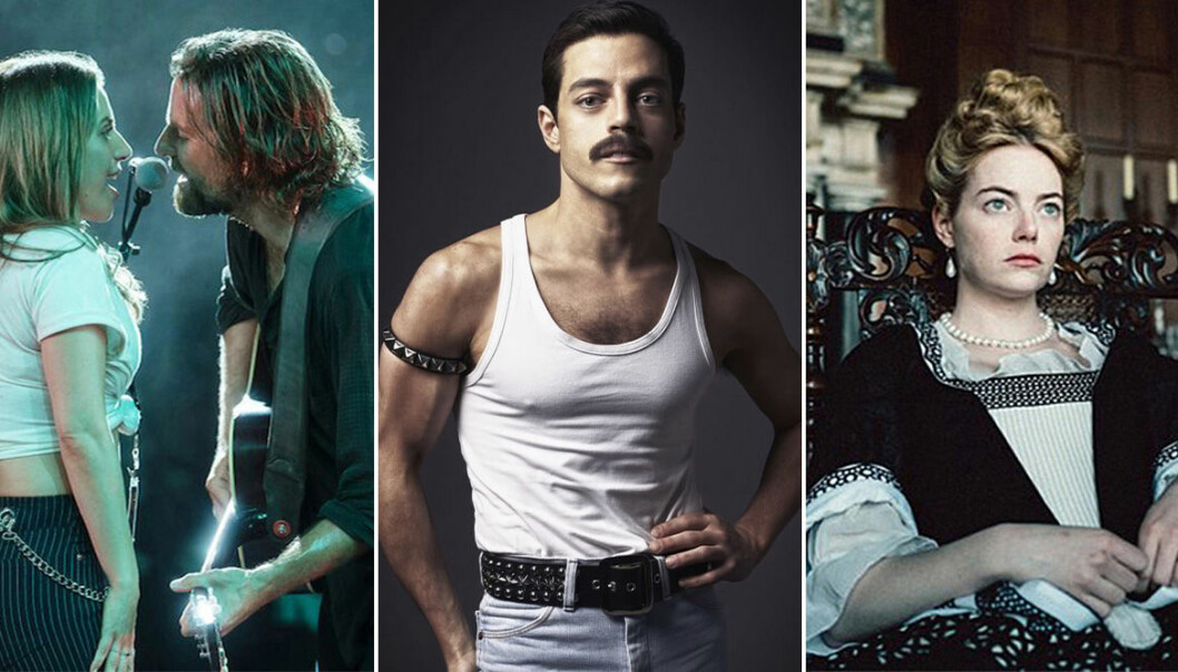 De tre nominerade filmerna på Oscargalan Bohemien, Rhapsody, A Star Is Born och The Favourite.