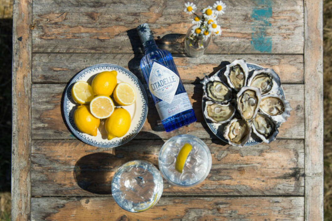 Ostron och gin – en bittersalt kombination. Ostron och gin.