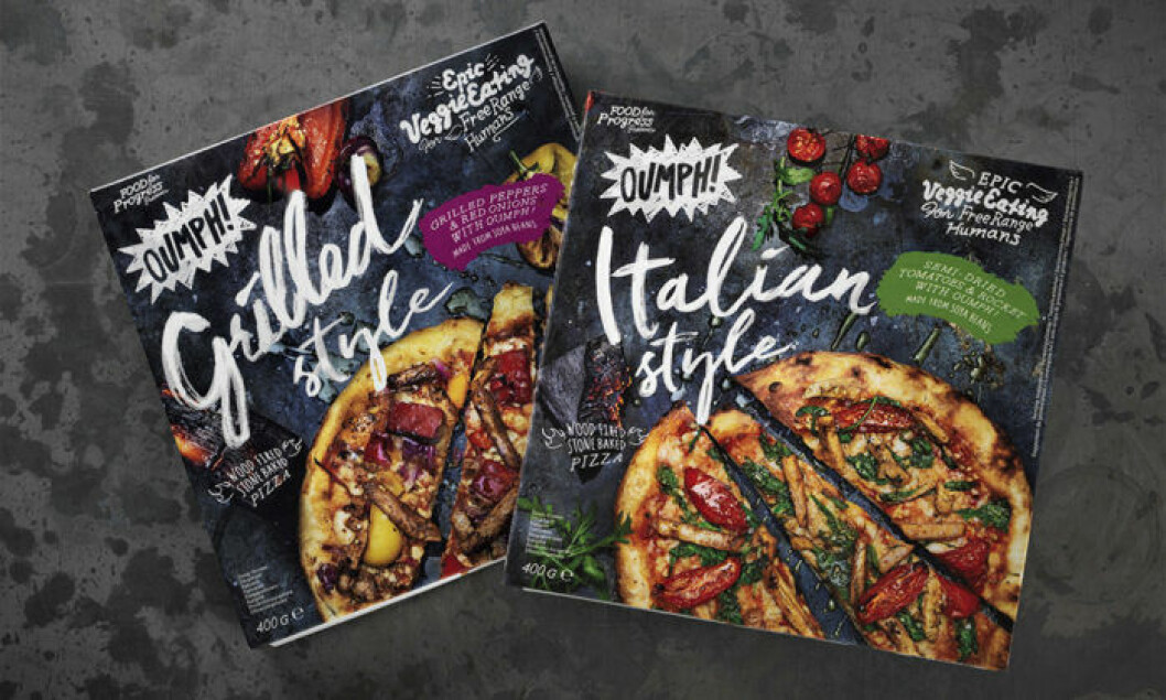 Oumph lanserar fryst veganpizza. Oumph lanserar fryst veganpizza.