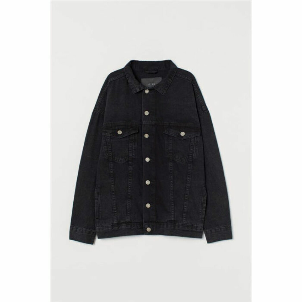 Svart oversized jeansjacka från HM