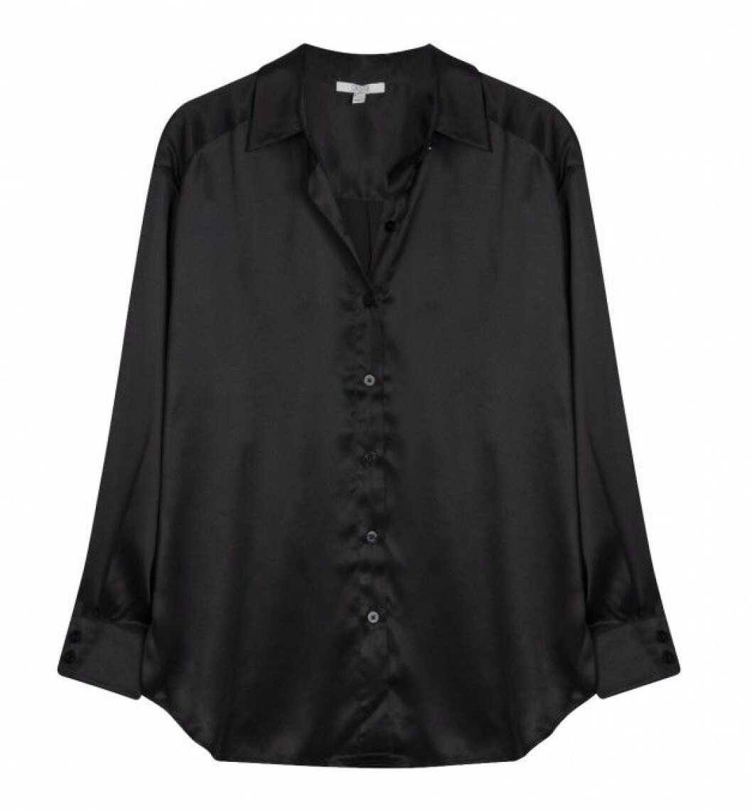 Svart oversized skjorta i 100% silke från House of Dagmar.
