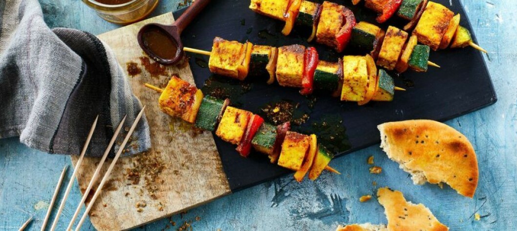 Grillspett med paneer. Grillspett med paneer.