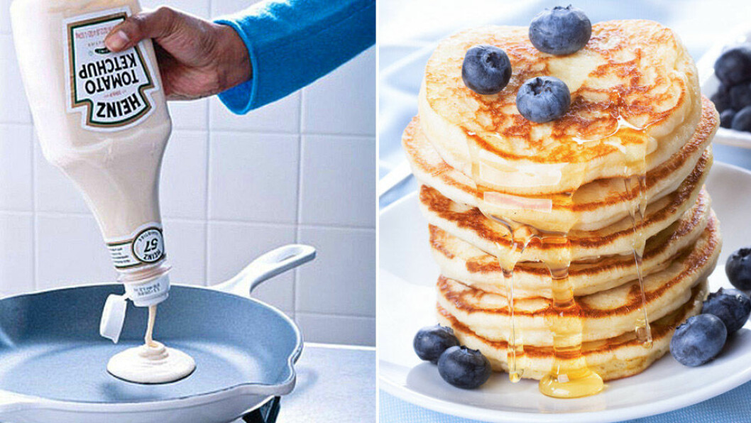 Via: <a href="http://www.realsimple.com/food-recipes/food-recipes-new-uses-for-old-things/ketchup-bottle-pancake-batter-dispenser" target="_blank" rel="noopener">realsimple/mark lund</a> & Shutterstock