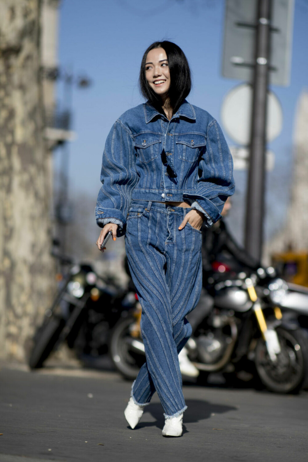 Streetstyle Paris FW, jeans från topp till tå.