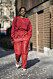Streetstyle Paris FW, röd outfit.