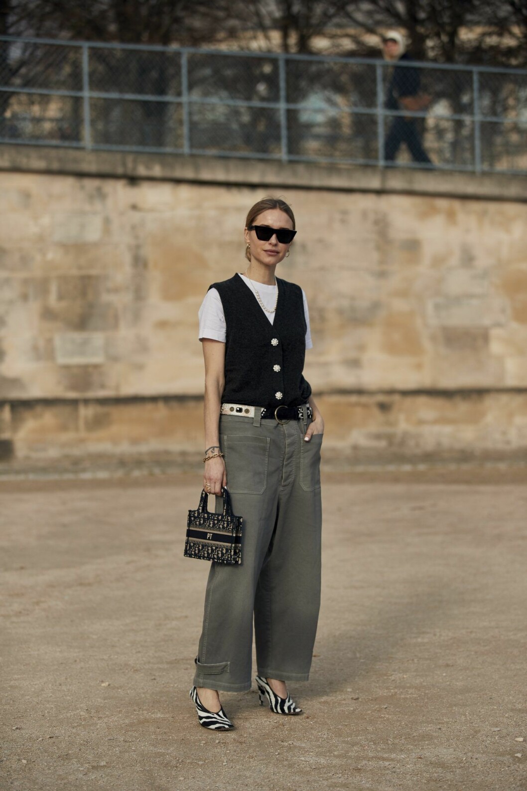 Djurmönstrade skor Streetstyle Paris Fashion Week AW20.