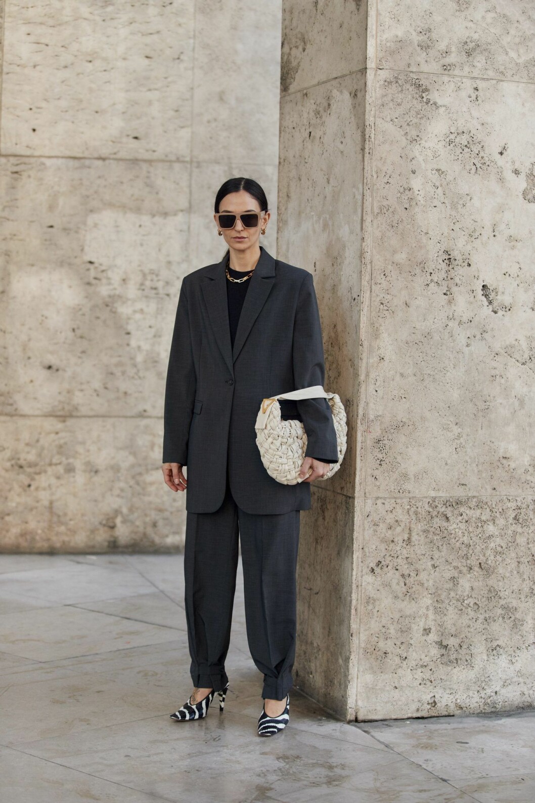 Djurmönstrade skor Streetstyle Paris Fashion Week AW20.