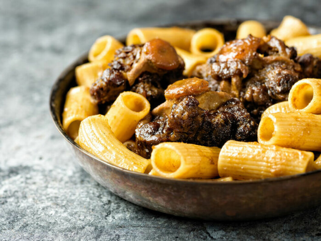 Pasta med ragu på oxsvans. Foto: IBL Pasta med ragu på oxsvans.