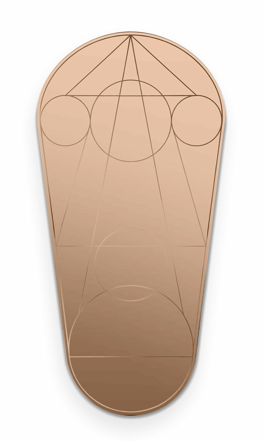 Spegel med geometriska mönster. 