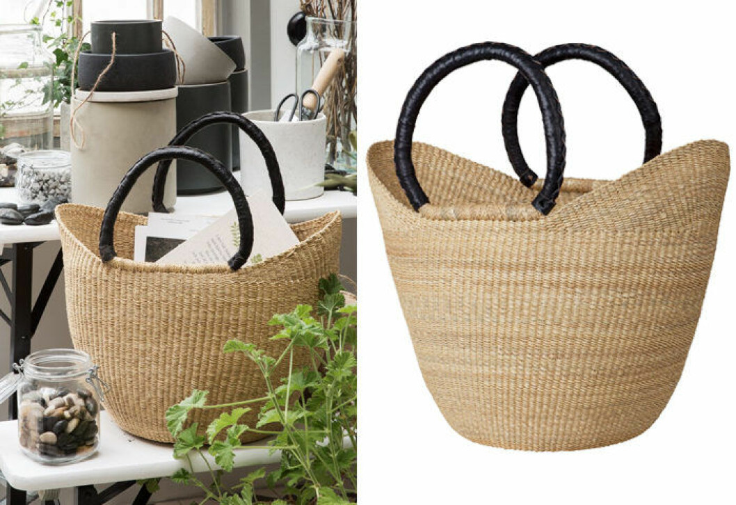 Picknickkorg med läderhandtag