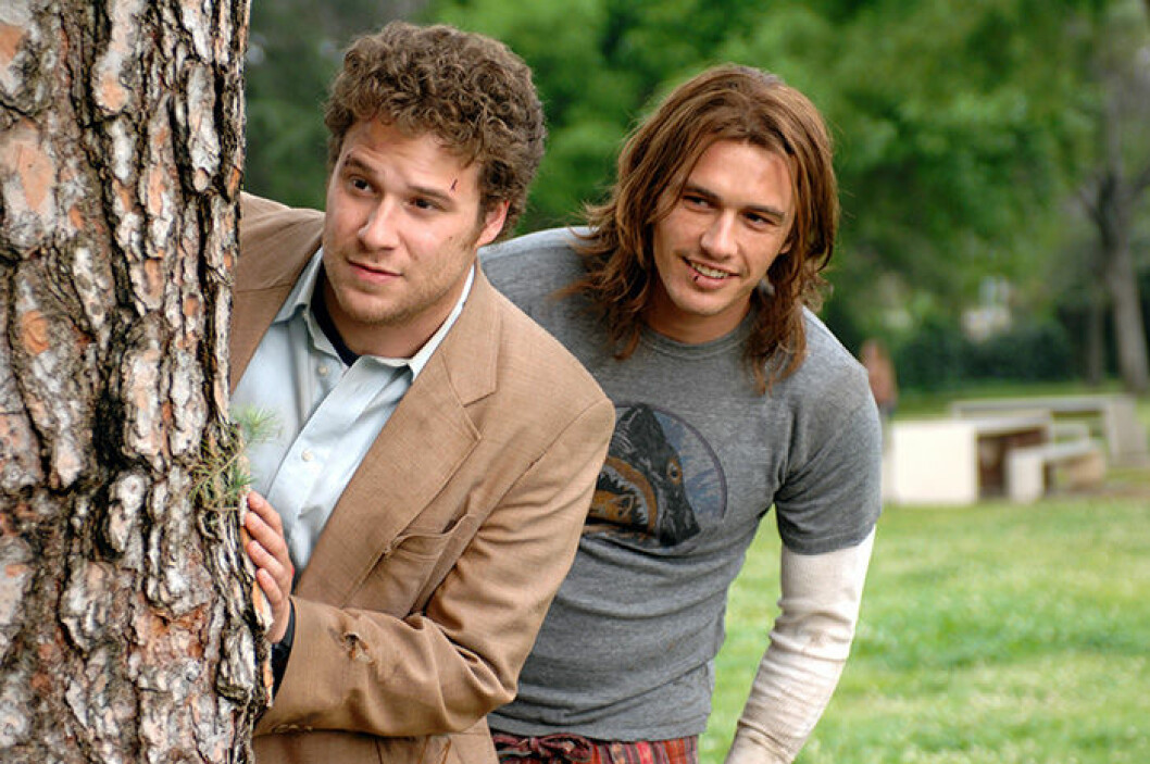 En bild från komedin Pineapple Express som finns på Netflix.