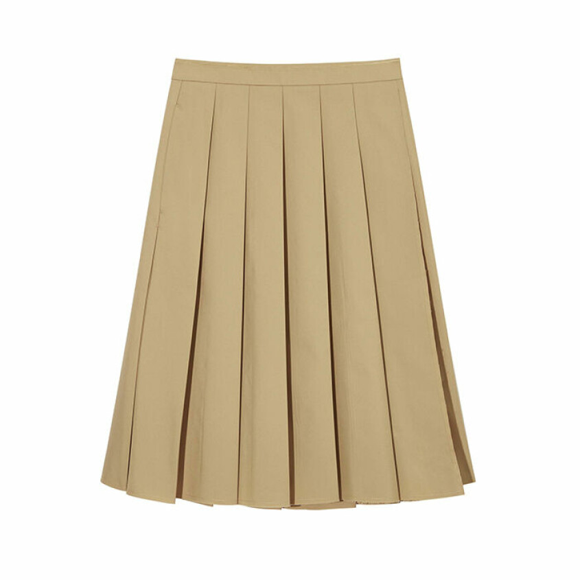 <a target="_blank" rel="nofollow" href="https://www.cos.com/en_sek/women/womenswear/skirts/product.a-line-pleated-skirt-beige.1162118001.html">Beige plisserad kjol</a>, 1150 kr. plisserad kjol