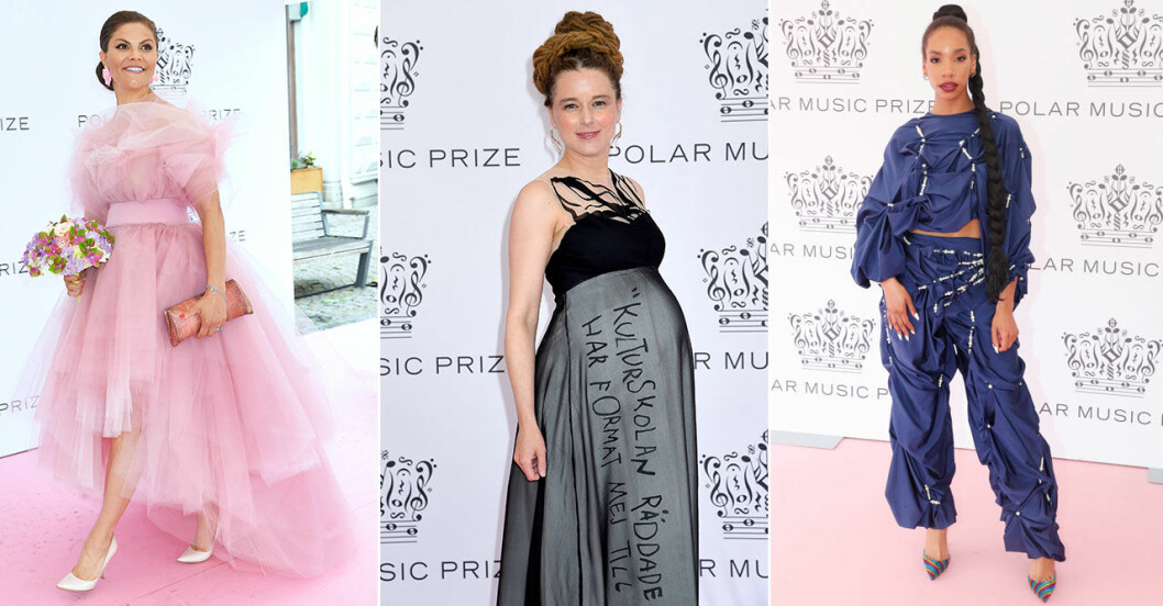 Kronprinsessan Victoria, Kulturminister Amanda Lind och artisten Janice på Polarpriset 2019. Foto: TT Foto: TT