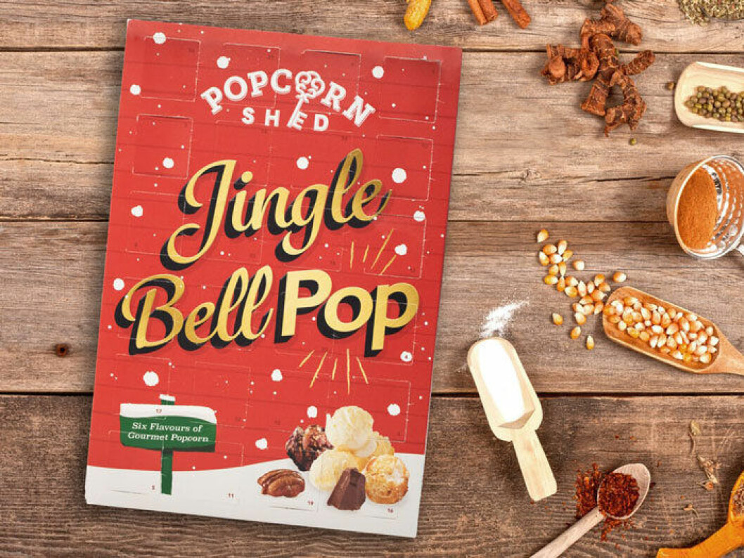 Adventskalender med popcorn.
