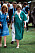 Diana gravid i grön klänning