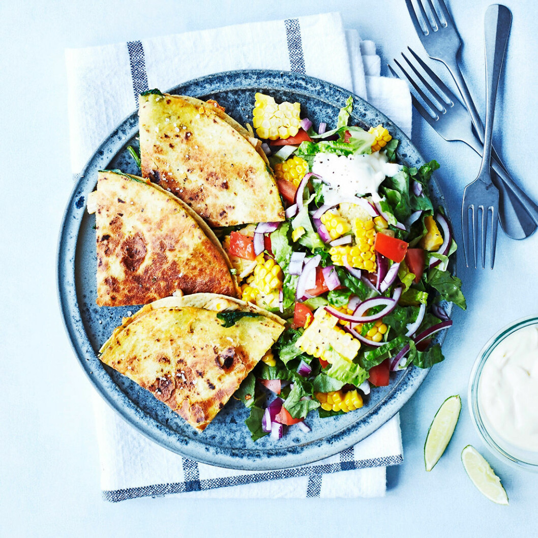 Quesadillas med kyckling och majssallad ELLE